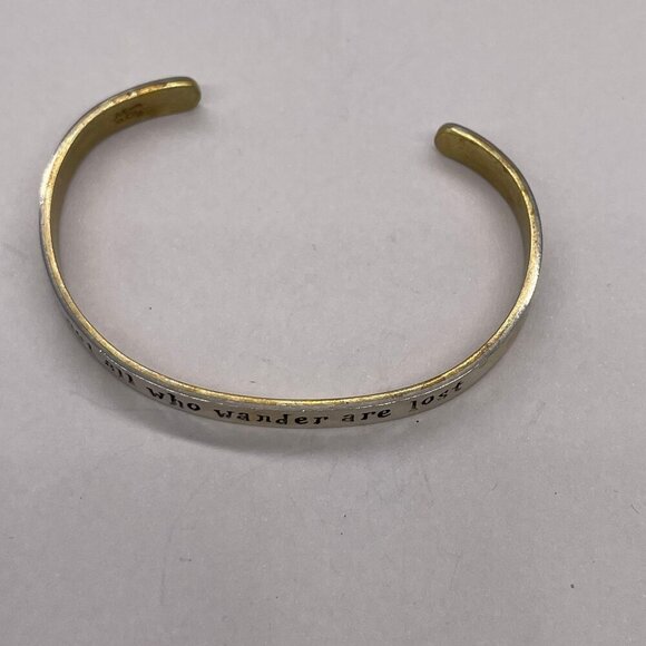 Mima & Oly Engraved Not All Who Wander Are Lost Cuff Bracelet College Hope Faith - Picture 3 of 8